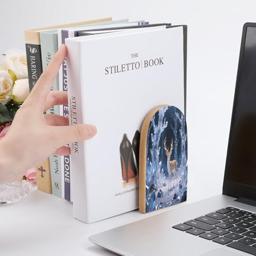 Sujetalibros de madera universal antideslizante para evitar la caída de libros 7