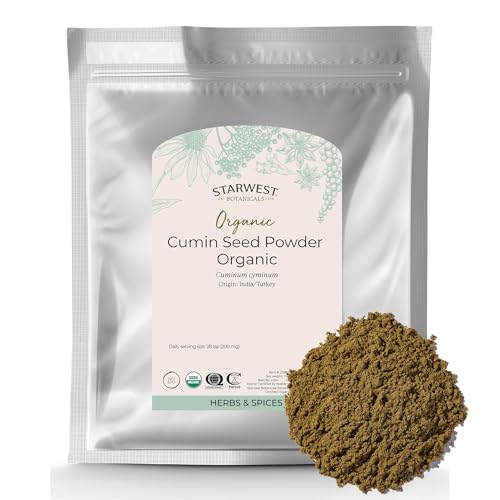Starwest Botanicals Organic Ground Cumin Seed Powder - Dried Seasoning for Curry, Chili, & Other Food, Rich & Earthy Spice, Non-GMO - Bulk 1 lb Bag