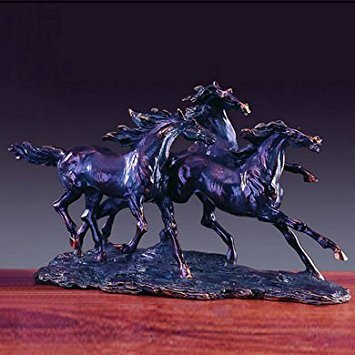 Bronze Finished Resin Sculpture Three Running Horses 18