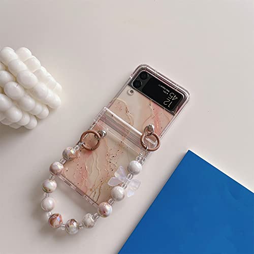 Coque de luxe dorée pour Galaxy Z Flip 4 finition pailletée Glitter Bow