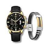 Conjunto 2 em 1 relógio masculino clássico + pulseira conforto e d