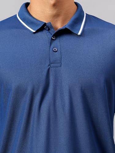 Image of Vector X Adults Mens Sports Wear Polyester Half Sleeves All Day Wear tee Shirt Polo T Shirt Detailing with Contrast Color Tipping on Sleeves & Collar for Casual Wear Regular Fit Tshirts