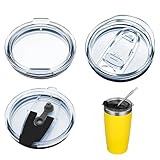 3 Stück Ersatzdeckel für Thermobecher 20 Unzen, Transparenter Ersatzdeckel Cup, SpritzwassergeschüTzte Deckel Auslaufsicher,Deckel für Cup Auslaufsicher für Reisebecher und Trinken Unterwegs
