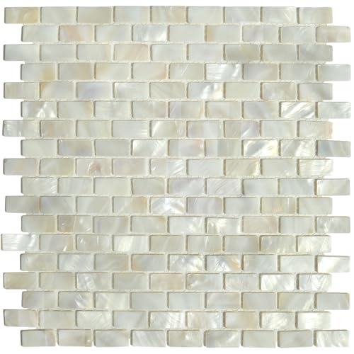 BKshells Mother of Pearl Shell Mosaic Tile for Kitchen Backsplashes,
