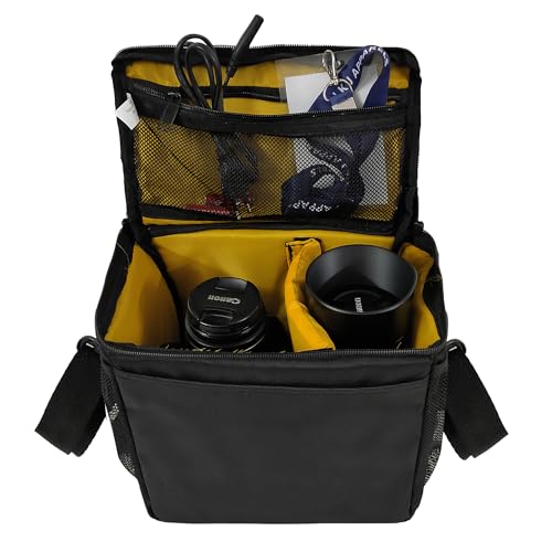 Image of Camera Bag Compact Retrospective Camera Shoulder Bag for DSLR /SLR & Mirrorless - Fits Nikon, Canon, Sony - Camera Bag for Travel - Shockproof Sling Case for Lens - Water-Resistant