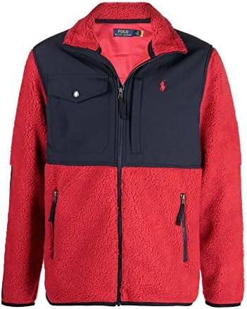 Polo Ralph Lauren Jaqueta de lã sherpa com painéis colorblock para