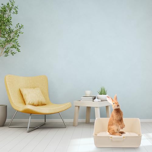 Inodoro portátil para conejos con base de plástico compacta fácil de limpiar 8