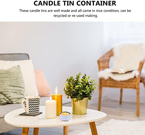 Healifty 12Pcs DIY Candle Tin Round Metal Candle Container Empty Canning Storage Jars Pots with Lid for Candle Making Jewelry Jam Lotion Travel Tins Party Favors White