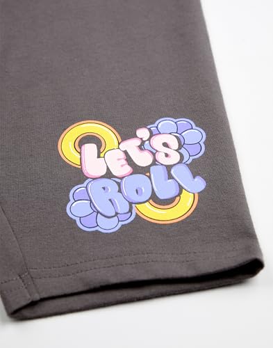 Image of Sonic The Hedgehog Girls Pink T-Shirt and Shorts Set | Cute 'Let's Roll' Sonic & Amy Rose Graphic Tee Short-Sleeve