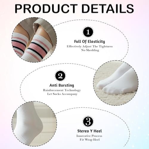 Image of MOMISY Crew Socks for Men & Women Athletic Cotton Blend Socks 5-Pair