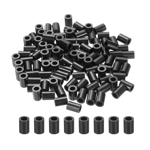 uxcell - uxcell 100pcs Nylon Round Spacers 4mm ID, 7mm OD, 10mm Height Screws Spacers Without Threaded, Plastic Spacer for M4 Screws, Black