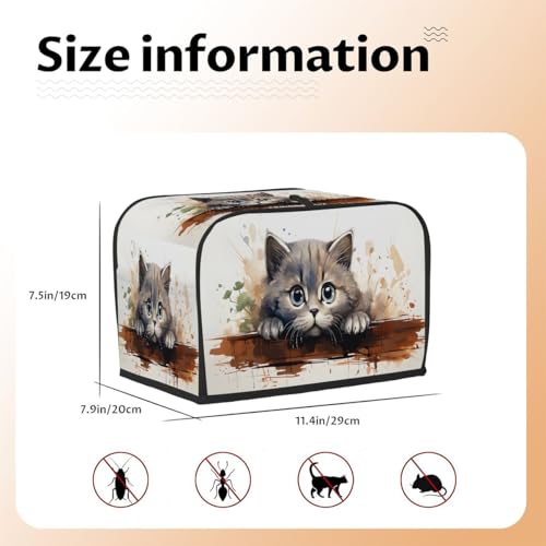Toaster Cover 2 Slice Toaster Cover Lovable Cat Kitty Stain Resistant Kitchen Small Appliance Cover Machine Washable Women Gift by GeMeFv - Image 5