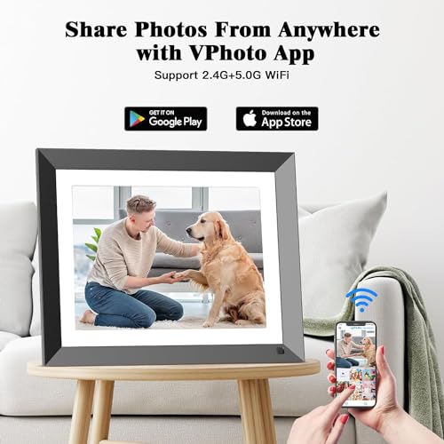 Image of FULLJA Dual-WiFi Digital Photo Frame - 11-inch 32GB 2K Smart Digital Picture Frame, Motion Sensor, Full Function, Sharing Photos and Videos via App /Email Instantly, Unlimited Cloud Storage