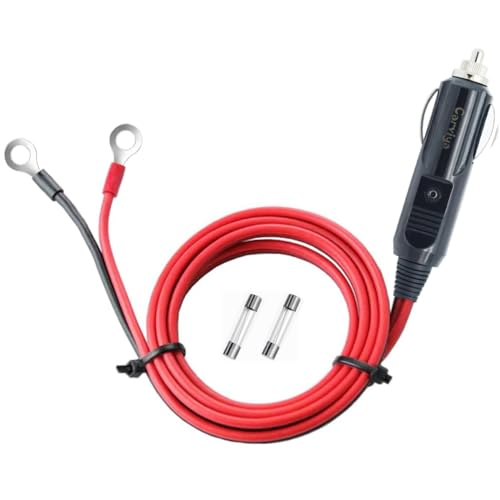 Carviya Cigarette Lighter Male Plug Adapter Inverter Cable Power Supply Cord Heavy Duty 12V/24V 5FT/1.5M 14AWG for Car Inverter,Air Pump, Electric Cup, Tire Inflator DIY (14 AWG, 5FT)