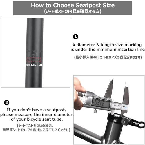 Azarxis AZ-OS0935BL-272 Bike Suspension Seat Post, Shock Absorber Damper Bicycle Seatpost 25.4 27.2 28.6 30.4 30.9 31.6Mm 350Mm Seat Tube thumb #4