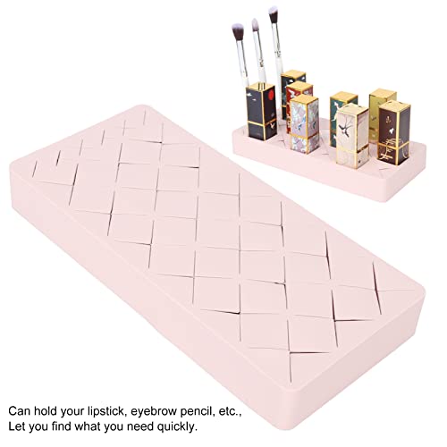 Silicone Lipsticks Holder 24 Units Lip Gloss Storage Display Case Organizer For Makeup Brush Lipstck Jewlry Nali Oil (Pink) #TOP4