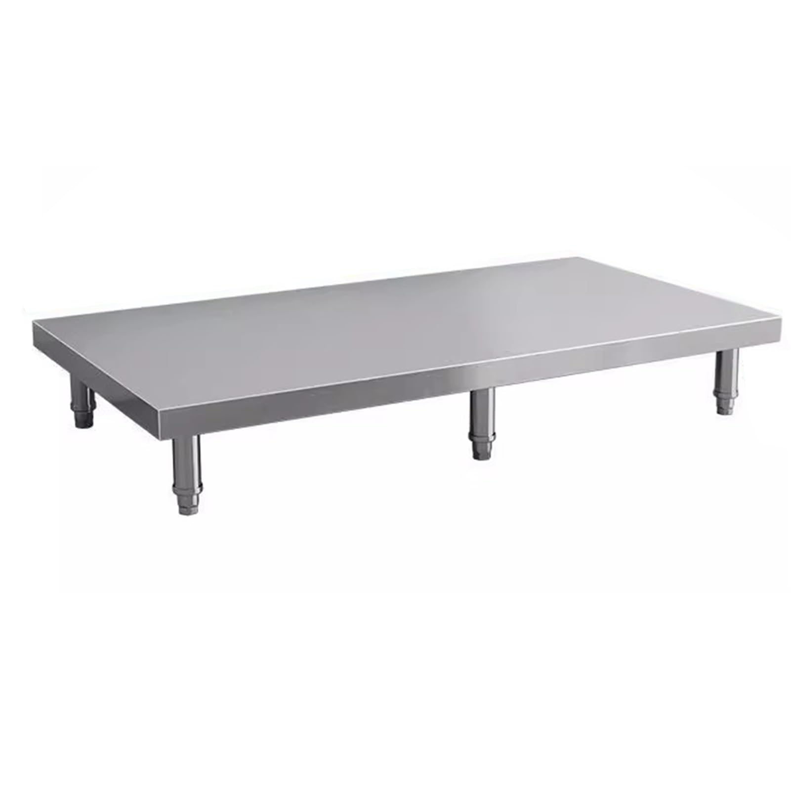 Regał na śmieci ze stali nierdzewnej, 1-poziomowa półka garażowa, do przechowywania, wysokość 20 cm, do restauracji i kuchni, wytrzymała, łatwa do czyszczenia