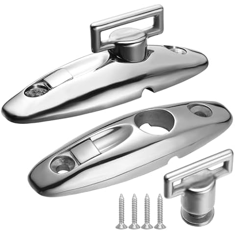 DIALESHU Boat Bimini Top Swivel Deck Hinge for Straps, 360 Degree Swivel Quick Release Boat Fender Hanger 316 Stainless Steel Include Screws (Pack of 2) Cover