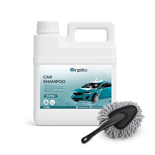 Image of Car Shampoo 5L Multi Fragrance | High Foam Car Wash Liquid | Deep Cleaning Formula | pH Neutral Paint Safe | Removes Dust & Grime | Glossy Finish Wash (1, SKY BLUE)
