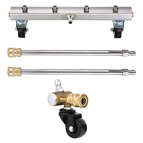 M MINGLE Pressure Washer Undercarriage Cleaner, Under Car Washer, with Swivel Wheel and 2 Extension Wand, 4000 PSI Cover