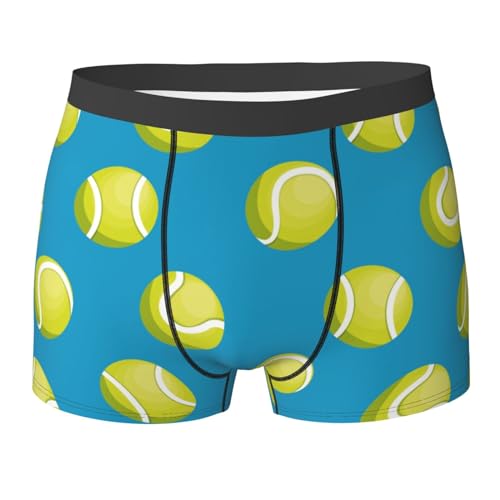Tennis Balls Pattern Men's Underwear Boxer Briefs Soft Stretch Underpants Trunks for Gift