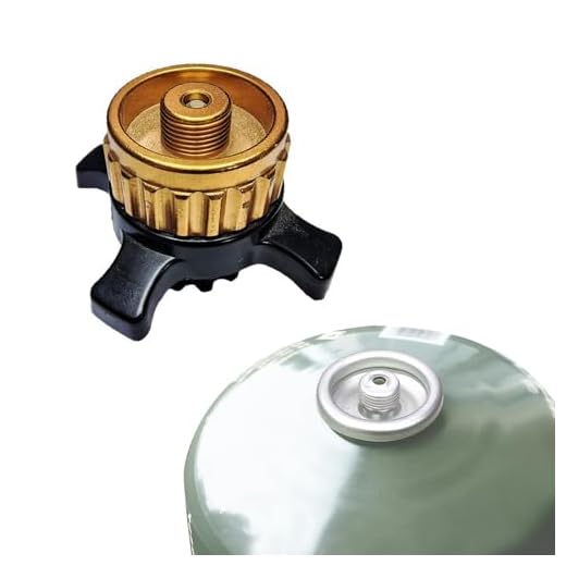 Ventilkartuschenadapter für Easy-Click/CV-Gaskartusche, Adapter von Bajonettverschluss auf 7/16" Schraubgewindeanschluss umrüsten, Gold