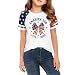 Xynerix Kids 250 Anniversary USA Shirts Girls America Tshirt 4th of July Shirt Patriotic Short Sleeve Tops