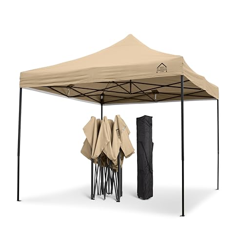 All Seasons Gazebos Strapazierfähiger Faltpavillon und Vorzelt, komplett wasserdicht, hochwertig, für einen sekundenschnellen Aufbau, 3 x 3 m erhältlich (Beige)