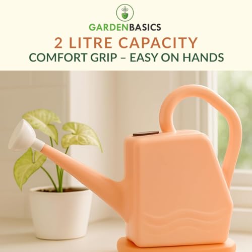Image of Plant Watering Can 2 Litre | Water Spray Can with Sprinkler Cap | Easy Pour Long Spout | Leak-Proof | Ideal for Home, Balcony & Garden Plants | Indoor Outdoor Watering Shower Jug