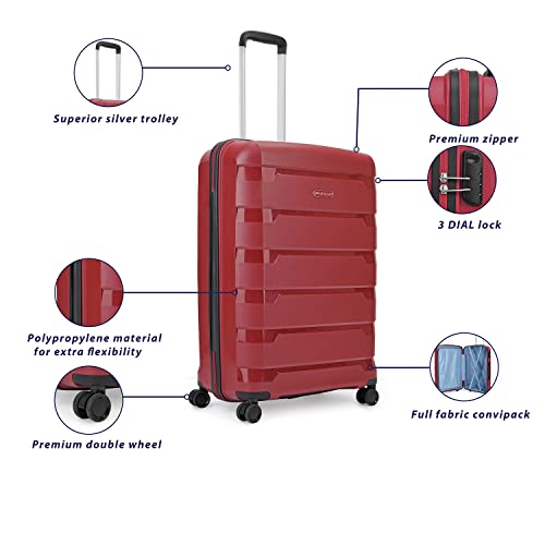 Image of Aristocrat Cabin Porto 55cm Maroon Polypropylene Harsided Luggage 8W Strolley