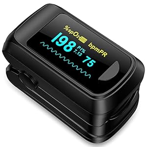 HealthTree Pulse Oximeter Fingertip, Oxygen Blood Monitor for Adults, Heart Rate Monitor Fingertip and Spo2 Oxygen…