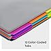 Smead Project Organizer, 24 Pockets, Grey with Assorted Bright Tabs, Tear Resistant Poly, 1/3-Cut Tabs, Letter Size (89206)