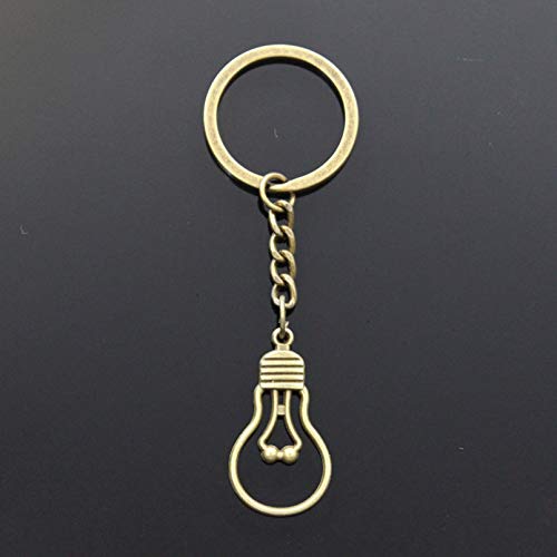 Preisvergleich Produktbild INTVN Mode 30mm Schlüsselring Metall Schlüsselanhänger Schlüsselbund Antik Bronze Silber Farbbeschichtete Glühbirne 19x35mm Anhänger