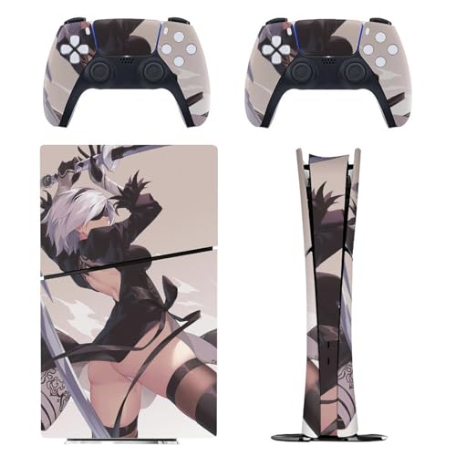 PlayStation 5 Slim/PS5 Slim �p �X�L���V�[�� �G���L�����N�^�[�� NieRAutomata �j�[�A�I�[�g�}�^ �����n��B�^ �{�̂ƃQ�[���R���g���[���[��p�X�e�b�J�[ �y�����݌v �f�W�^���E�G�f�B�V������p�z ���^�V�[�� �{�̕�