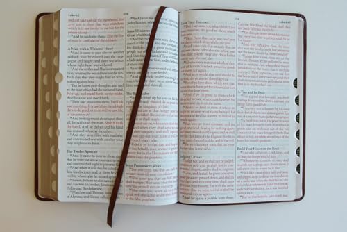 KJV Holy Bible, Giant Print Thinline Large Format, Brown Premium Imitation Leather with Ribbon Marker, Red Letter, and Thumb Index (KJV Large Size Giant Print Editions)