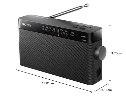 Image of Sony ICF-306 Portable AM FM Radio - Black