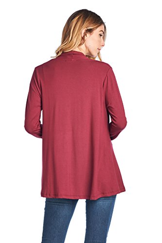 Image of Women Casual Open Front Long Sleeve Lightweight Softest Viscose Made from Bamboo Cardigan