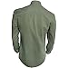 The Celtic Ranch Collarless Shirt for Men, Irish Grandfather Cotton Linen Long Sleeve Button Down Banded Collar Dress Shirt with Pocket (Deep Lichen Green, XL)