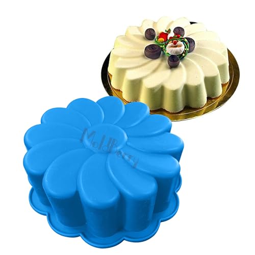 Image of MoldBerry Silicone Sunflower Bento Cake Mold - Non-Stick, Reusable Baking Pan for Mini Cakes, Muffins & Desserts - Flower Shape Bakeware for Oven, Microwave & Freezer - Easy to Clean