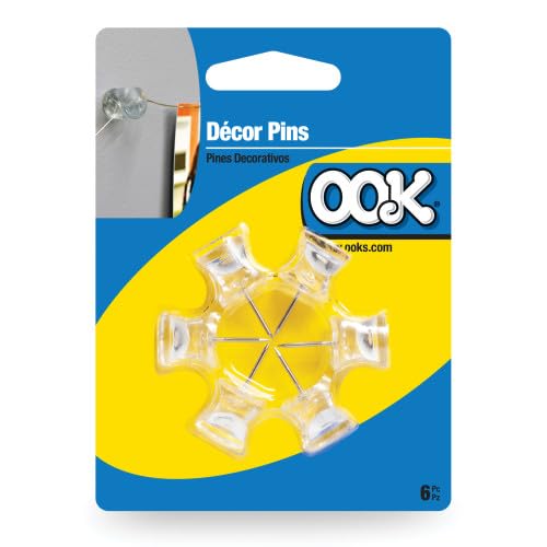 Image of OOK Clear Decor Pins 0.5lb 6 Pack