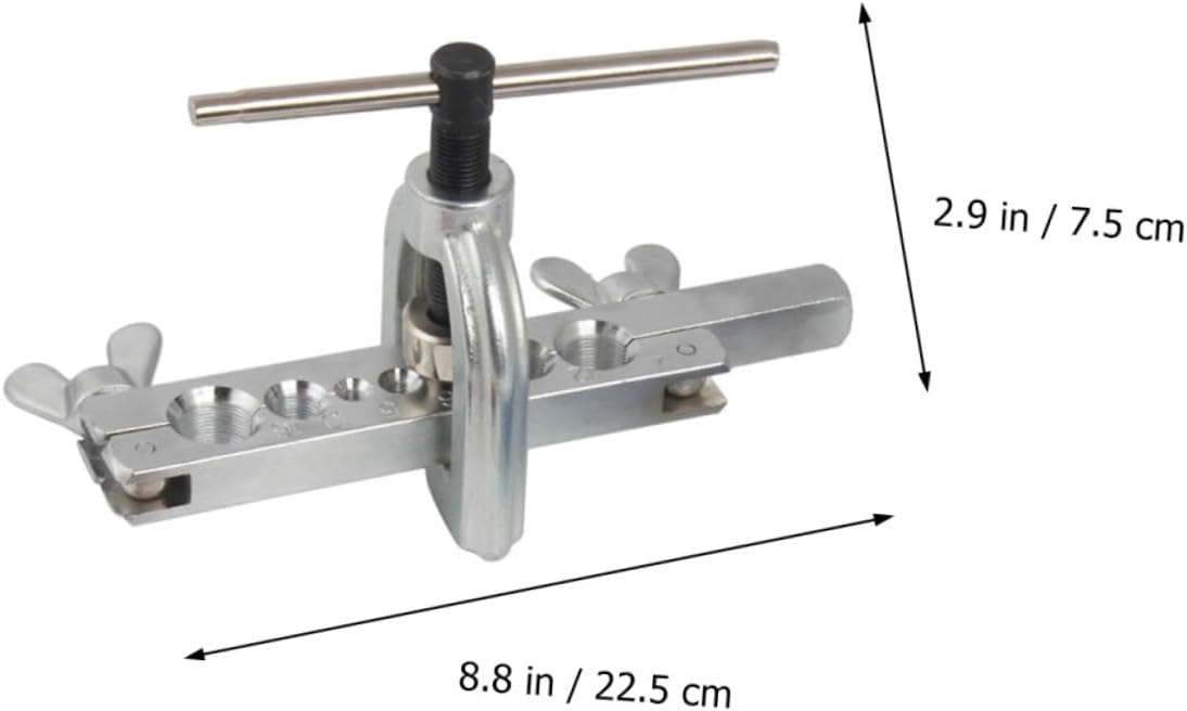 Brake Line Flaring Tool Kit with Tube Cutter and 7-Hole Brass Double Flaring Expander for Automotive and Air Conditioner Tubing Maintenance