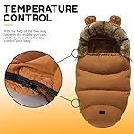 Be2Day Winter-Fußsack für Kinderwagen, Sportwagen & Buggy mit Anti-Rutschschutz, Babyschale Schlafsäcke mit Reißverschluss Kopfteil Wetterfest Tasche, 55x100cm (Braun)