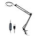 Produktbild Kecheer LED Lupenbrille Kopflupe mit Licht, 5X Lupenleuchte mit Klemme Freisprecheinrichtung Lupe Schreibtischlampe Schwenkarm einstellbar USB-Lampe Lupe LED-Lampe mit Lupe 3 Modi Dimmbar