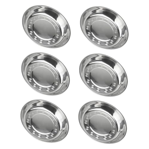 BRIGHTFUFU 7pcs Stainless Steel Dinner Plate Multi-Purpose Camping Food Plates for Barbecue Picnic and Party Lightweight Reusable and Design
