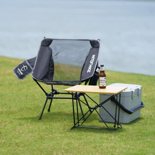 Hitorhike Camping Chair Backpack Camping Folding Chair Breathable Mesh Structure Aluminum Frame With 2 Side Pockets Camping Chair Compact Ultralight Carrying Bag（Navy Blue 2Pcs ） #TOP1