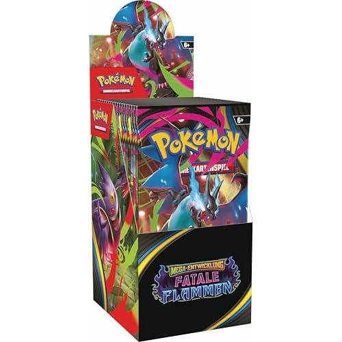Pokémon-Sammelkartenspiel: Boosterpack-Display Mega-Entwicklung – Fatale Flammen (enthält 18 Boosterpacks)