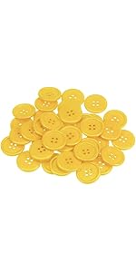 HARFINGTON 100pcs 40L Sewing Buttons 1"(25mm) Resin Round Flat 4-Hole Craft Buttons for Sewing Cl...
