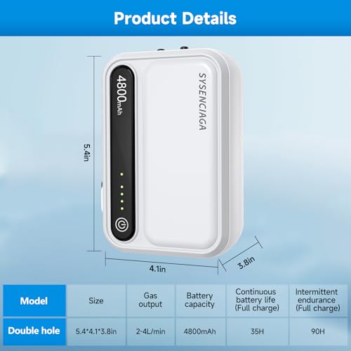 Image of Aquarium Air Pump Rechargeable Aerator for Bait Bucket, Portable Battery Powered Air Pump for Aquarium, Fish Tank Air Pump Bubbler Aerator for Outdoor Fishing