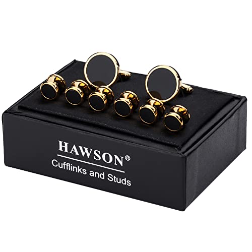 Image of HAWSON Fashion Mother-of-Pearl Tuxedo Shirt Button and Cufflink Set, Specially Designed for Wedding Business