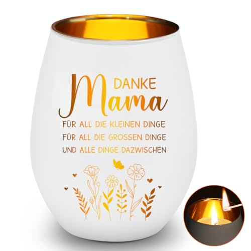 Windlichter Glas Mama Danke Geschenke Muttertagsgeschenk für Mama Personalisierte Besondere Geschenke für Mama Geburtstag Weihnachtensgeschenk